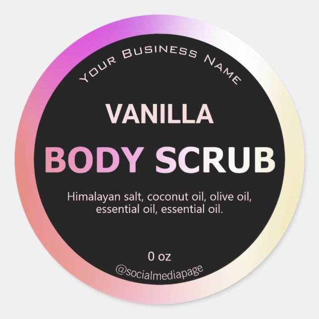 Oil Slick And Black Body Scrub Labels (Front)