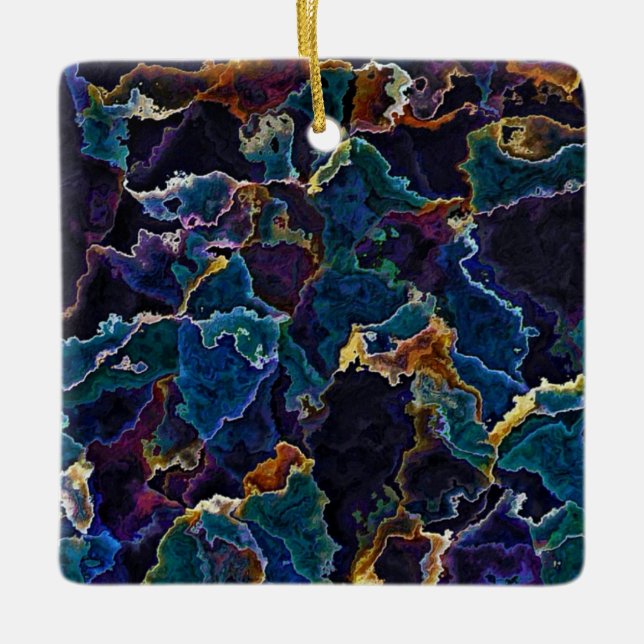Oil Slick  Ceramic Ornament (Front)