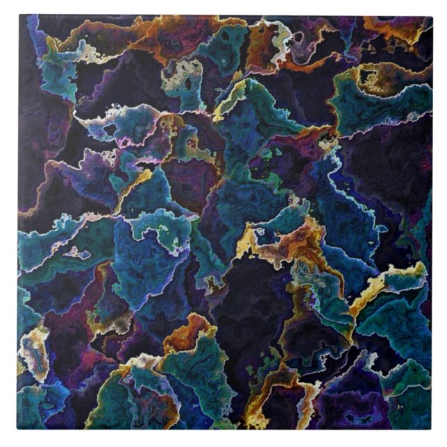 Oil Slick  Ceramic Tile (Front)