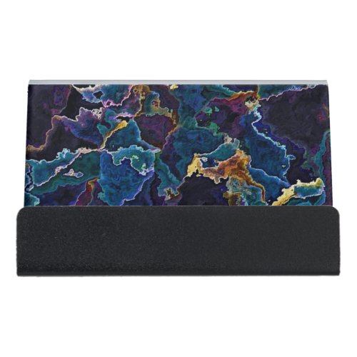 Oil Slick  Desk Business Card Holder