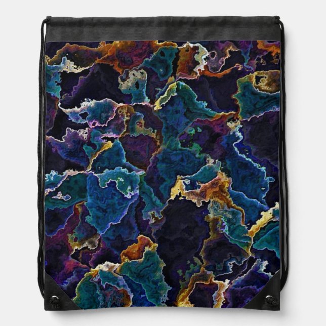 Oil Slick  Drawstring Bag (Front)