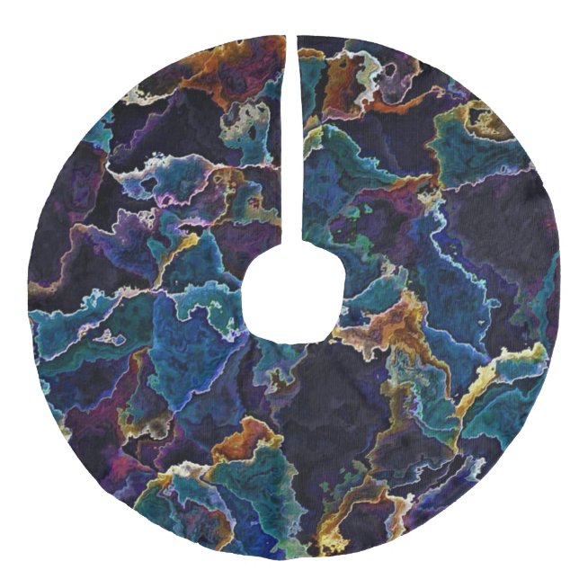 Oil Slick   Faux Linen Tree Skirt (Front)