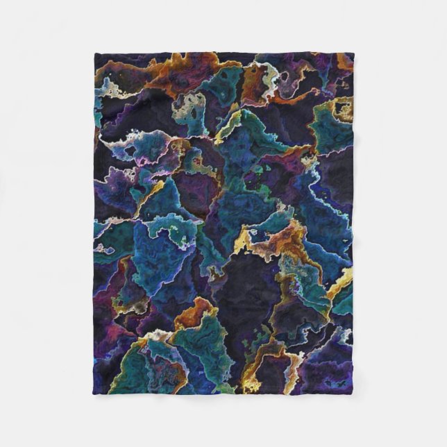 Oil Slick  Fleece Blanket (Front)