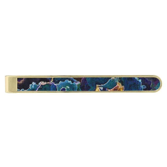 Oil Slick   Gold Finish Tie Bar (Front)