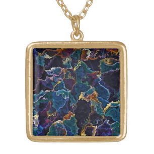 Oil Slick Gold Plated Necklace
