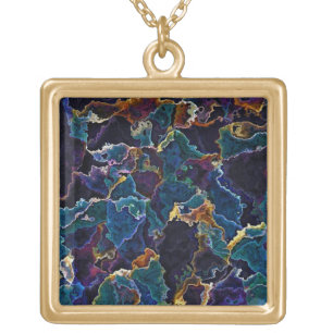 Oil Slick Gold Plated Necklace