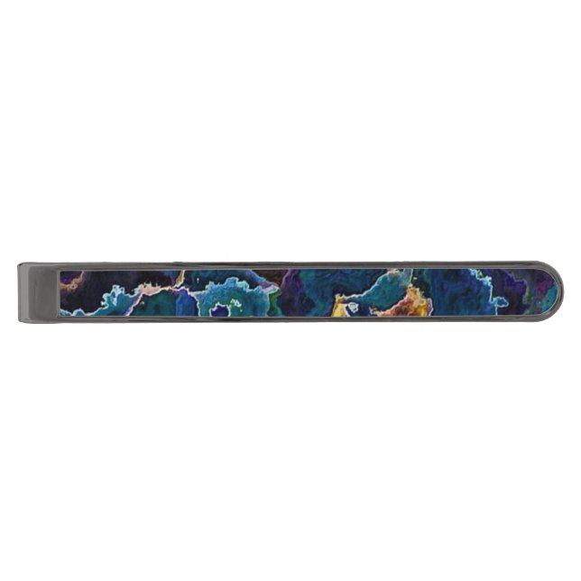 Oil Slick   Gunmetal Finish Tie Bar (Front)