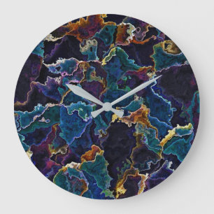 Oil Slick Large Clock