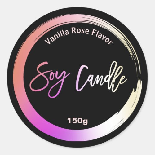 Oil Slick Painted Frame Soy Candle Labels