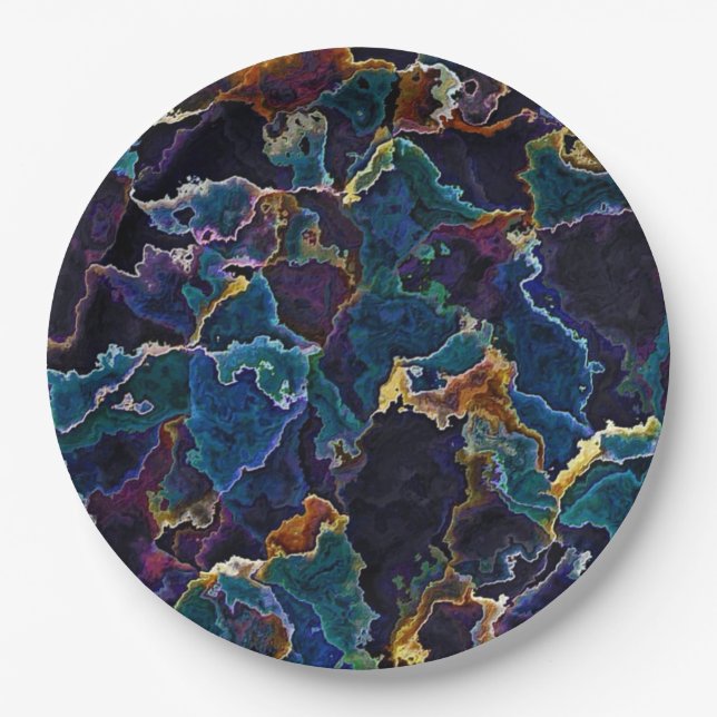Oil Slick  Paper Plate (Front)