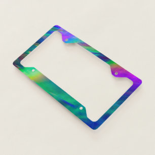 Oil Slick Pattern License Plate Frame