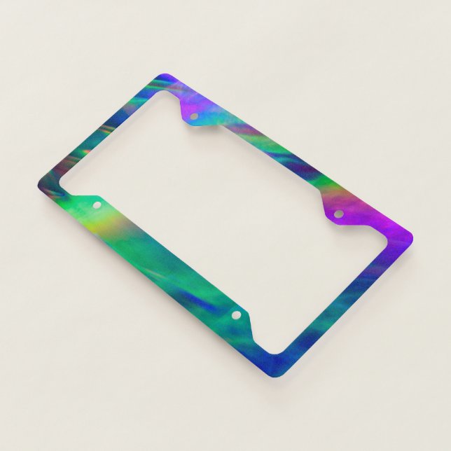 Oil Slick Pattern License Plate Frame (3/4)