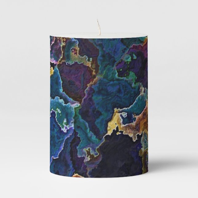 Oil Slick  Pillar Candle (Front)