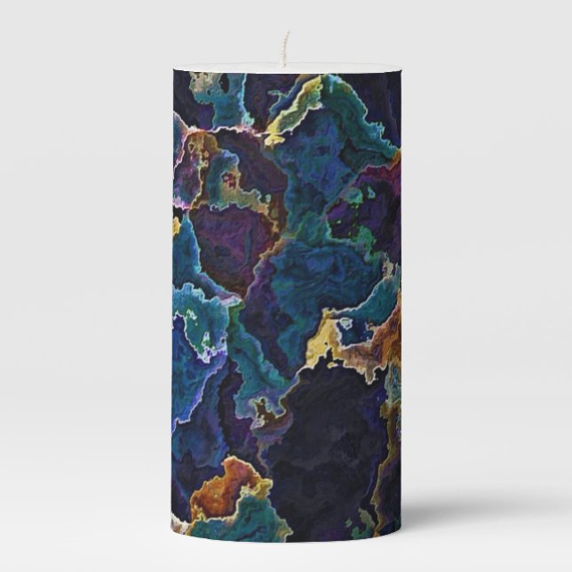 Oil Slick   Pillar Candle (Front)