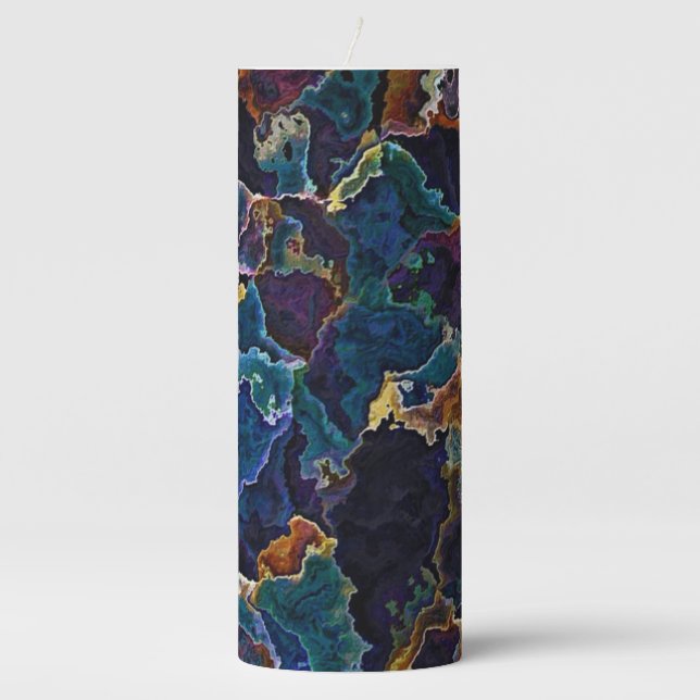 Oil Slick  Pillar Candle (Front)