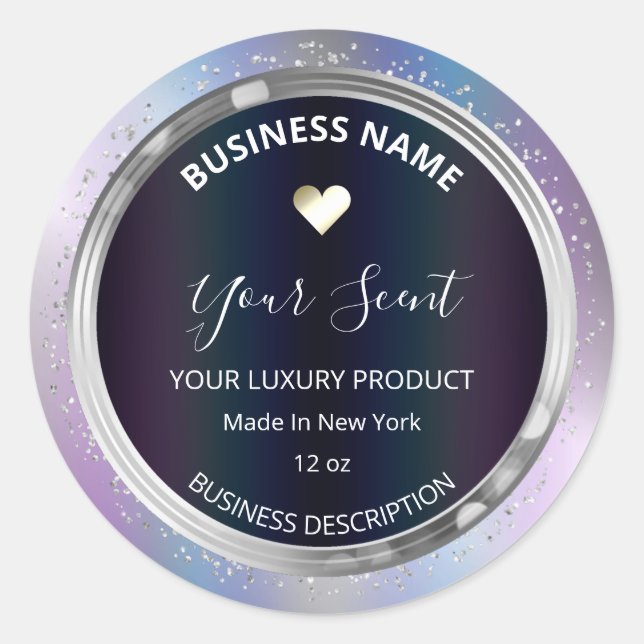 Oil Slick Silver Glitter Product Labels (Front)