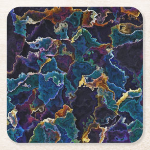 Oil Slick  Square Paper Coaster