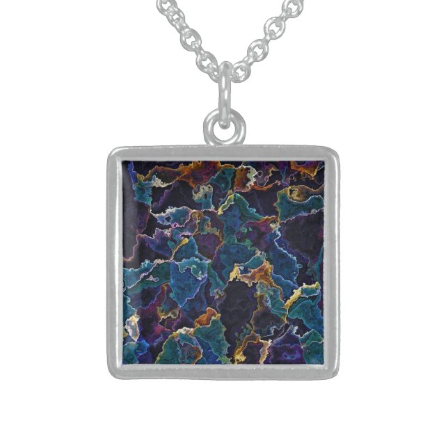 Oil Slick   Sterling Silver Necklace (Front)