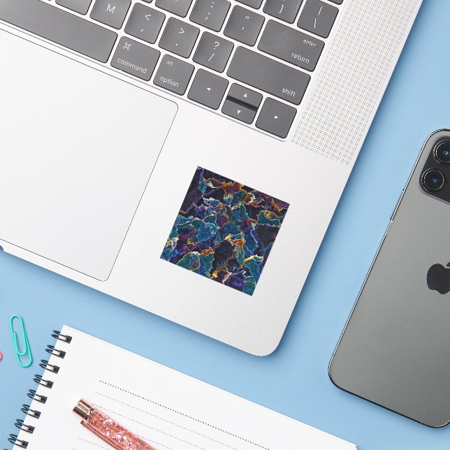 Oil Slick  Sticker (Laptop w/ iPhone)