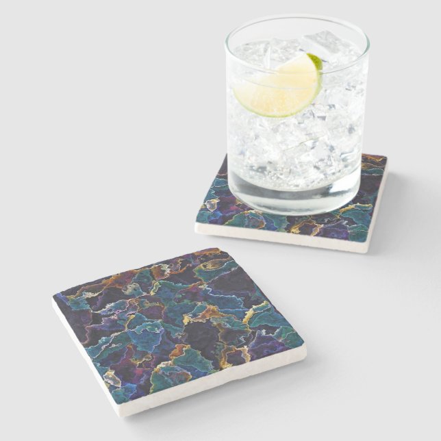 Oil Slick  Stone Coaster (Side)