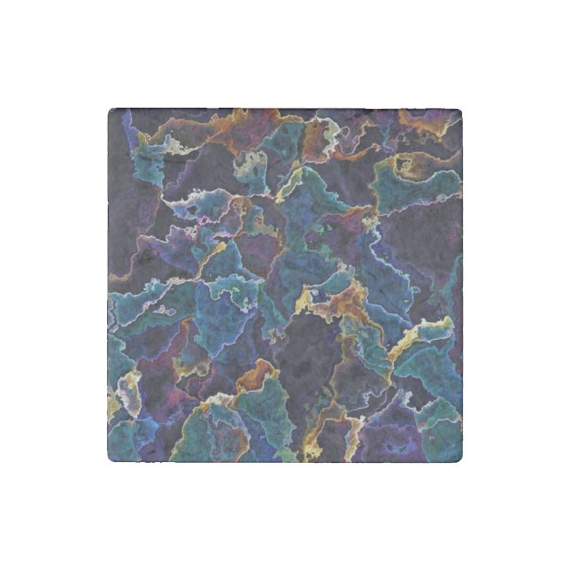 Oil Slick  Stone Magnet (Front)