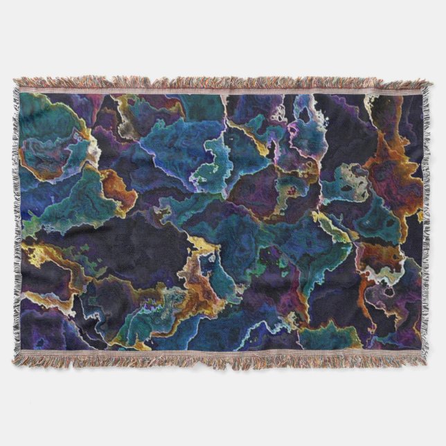 Oil Slick  Throw Blanket (Front)