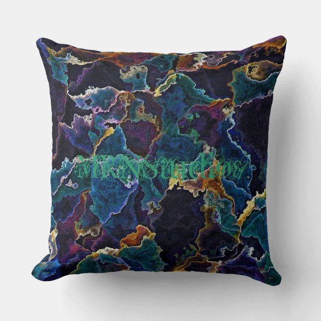 Oil Slick  Throw Pillow (Front)