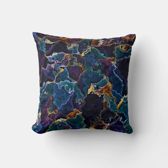 Oil Slick  Throw Pillow (Front)