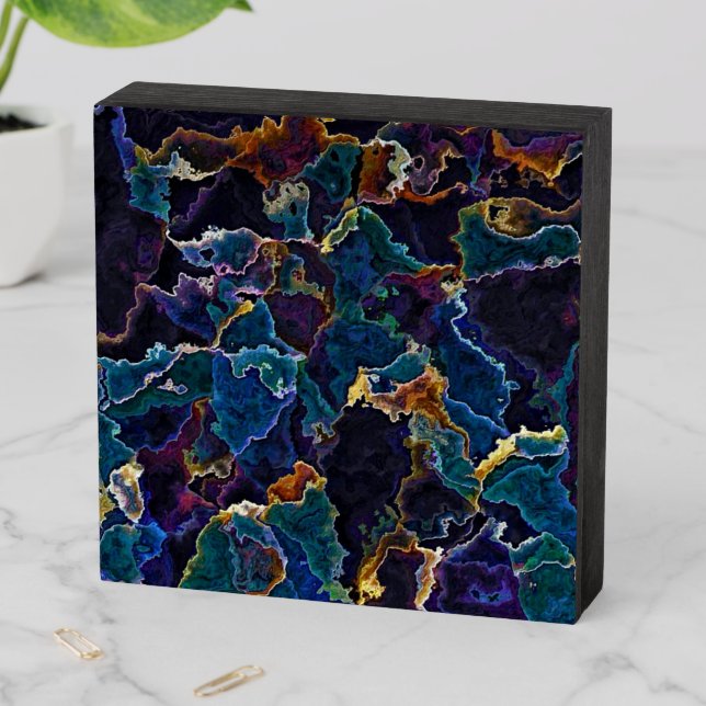 Oil Slick  Wooden Box Sign (In Situ Horizontal)