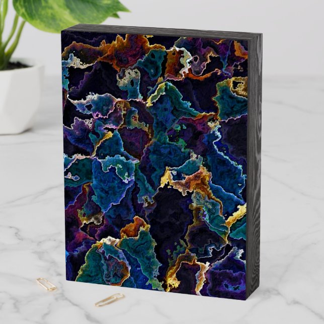 Oil Slick  Wooden Box Sign (In Situ Vertical)