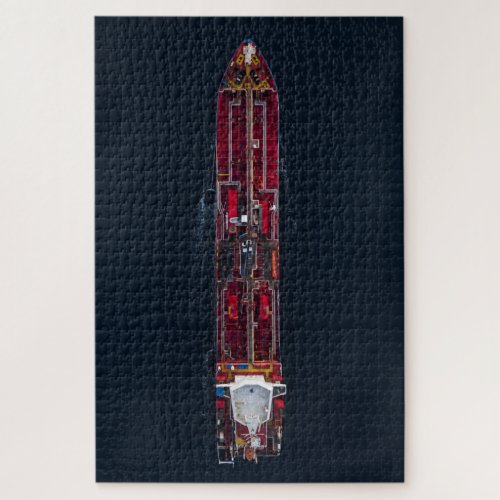 Oil Tanker Ship Aerial View Jigsaw Puzzle