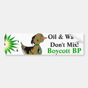 Oil & Water Don't Mix Boycott BP Bumper Sticker