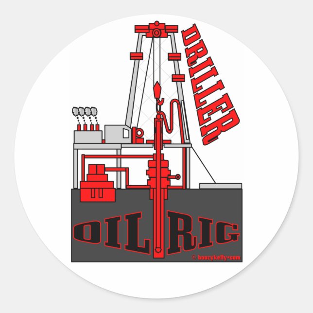 Oil Well Driller, Oil Field Sticker (Front)