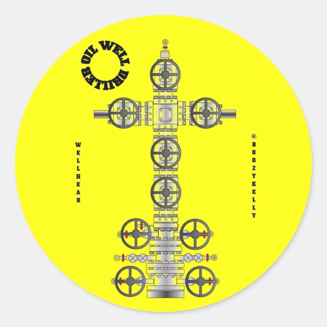 Oil Well Driller,Wellhead,Sticker,Oil Field,Oil Classic Round Sticker (Front)