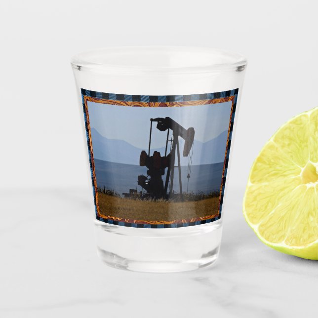 Oil Well Pump Jack Shot Glass (Front)