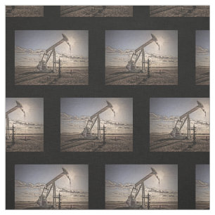 Oil Well Pumping Unit at Sunset Fabric