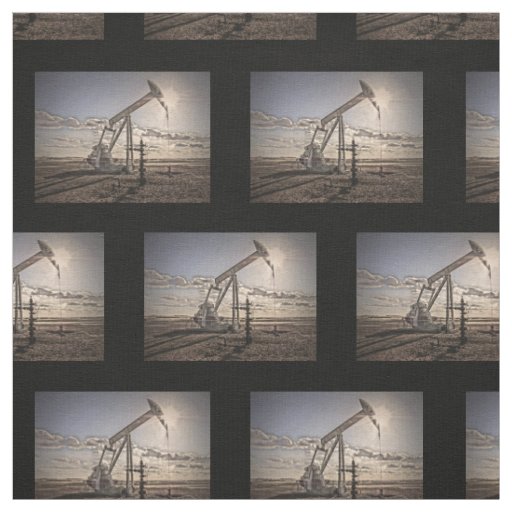 Oil Well Pumping Unit at Sunset Fabric