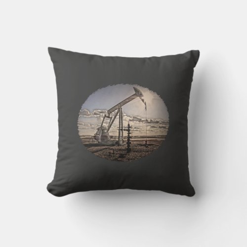 Oil Well Pumping Unit Custom Color Pillow