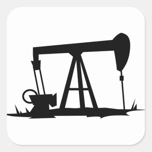 OIL WELL SILHOUETTE SQUARE STICKER