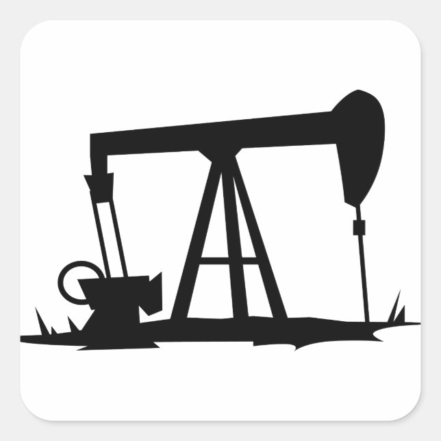 OIL WELL SILHOUETTE SQUARE STICKER (Front)
