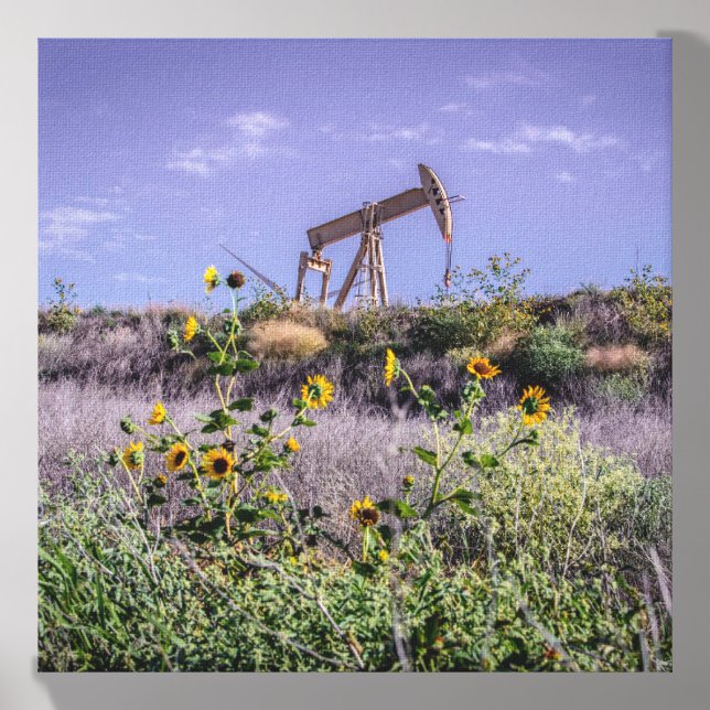 Oil Wells and Sunflowers Canvas Photo Tile (Front Set)
