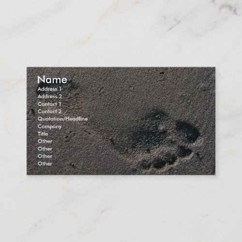 Oiled Foot Print Business Card Templates