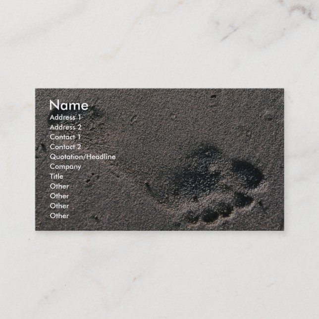 Oiled Foot Print Business Card (Front)