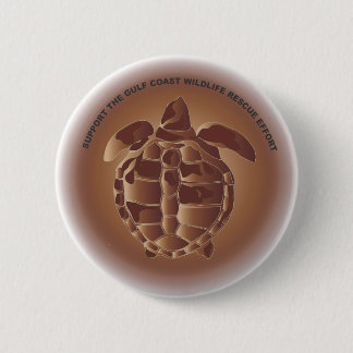 Oiled Kemp's Ridley Sea Turtle Pinback Button