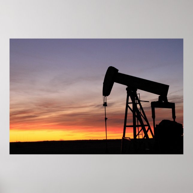 Oilfield At Sunrise Poster (Front)