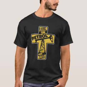 Oilfield Cross Fracking Fracker Oil Drilling T-Shirt