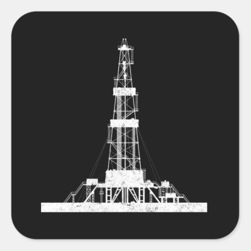Oilfield Driller Drilling Rig Square Sticker