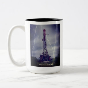 Oilfield Drilling Rig Storm Two-Tone Coffee Mug