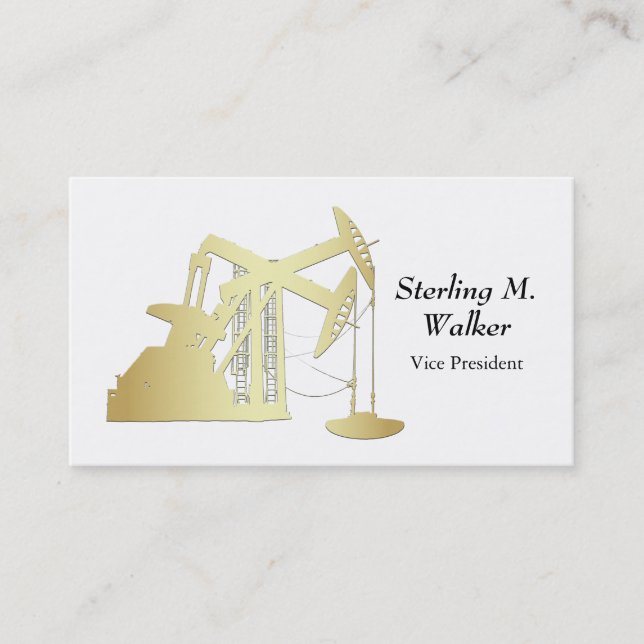 Oilfield Gold Pumping Unit Design Business Card (Front)