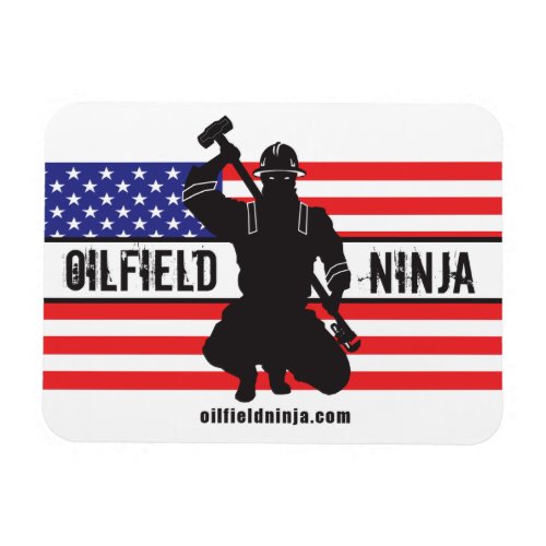 Oilfield Ninja flex magnet w US flag